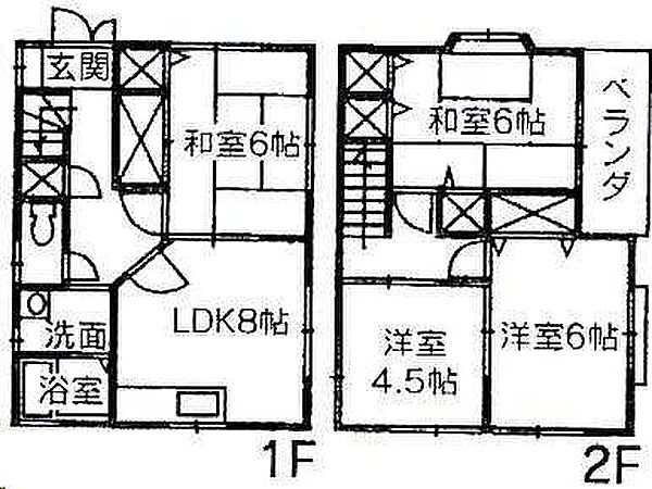 ハイツ来山III ｜広島県福山市曙町2丁目(賃貸一戸建4DK・--・76.17㎡)の写真 その3