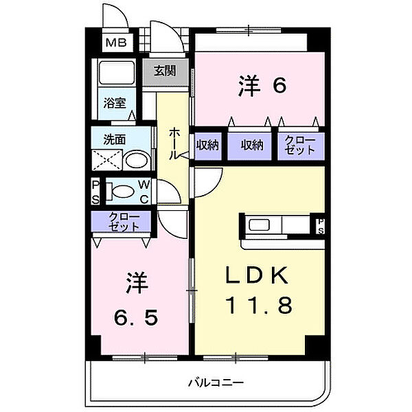 メルヴェイュ・ロジュマン ｜広島県福山市南蔵王町4丁目(賃貸マンション2LDK・3階・56.95㎡)の写真 その2