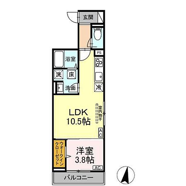 D-residence中央公園 ｜広島県福山市明治町(賃貸アパート1LDK・1階・36.94㎡)の写真 その2