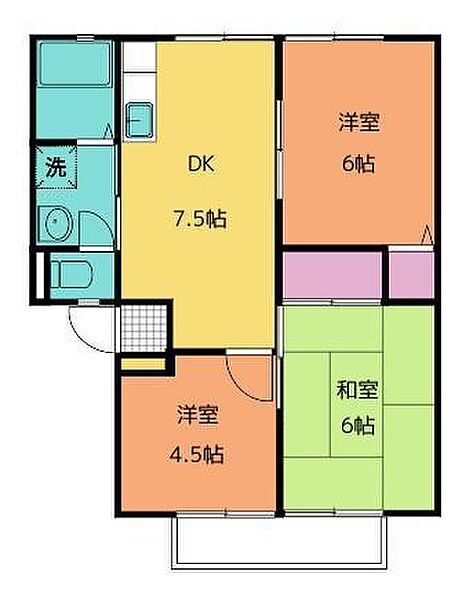 ウィンディア平川Ａ・Ｂ B102号室｜広島県福山市東川口町3丁目(賃貸アパート3DK・1階・52.84㎡)の写真 その2