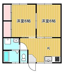 アーバンコーポ長塚A 2Kの間取図画像