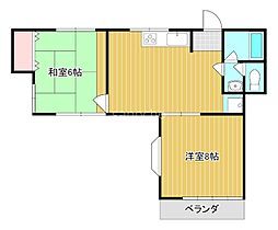 豊里ハイツ 2LDKの間取図画像