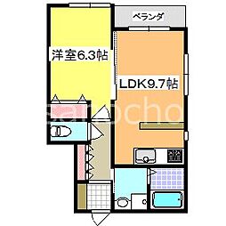 フェリーチェ 1LDKの間取図画像