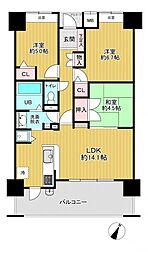 モントーレブルー・ラ・メールFukuoka　Cabin棟 3LDKの間取り
