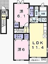 オワゾー・ブルーＢ 201 ｜ 兵庫県赤穂市砂子（賃貸アパート2LDK・2階・57.07㎡） その2