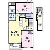 クオーレII 203 ｜ 兵庫県姫路市北平野１丁目（賃貸アパート2LDK・2階・56.72㎡） その2