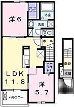 グラン　フィオーレＢ 202 ｜ 兵庫県神崎郡福崎町南田原（賃貸アパート2LDK・2階・56.68㎡） その2