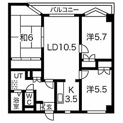 ブエナビスタ姫路ウエスト 2階3LDKの間取り