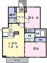 コータ・コート 2LDKの間取図画像