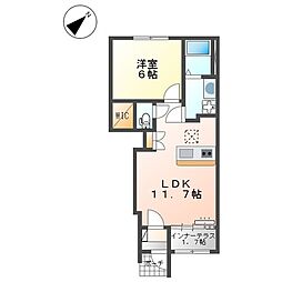 イストワール ブルー 1LDKの間取図画像