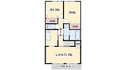 サーコリン 2LDKの間取図画像