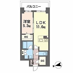 ケイマン 1LDKの間取図画像