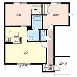 メゾン・ルーチェA 2LDKの間取図画像