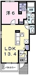 舞姫 1LDKの間取図画像