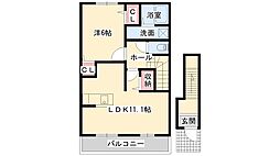 プロムナード大野 1LDKの間取図画像