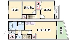 ベルヴィルカノウA棟 3LDKの間取図画像