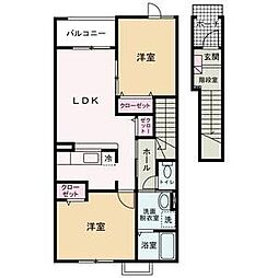 ウッドパストラル1 2LDKの間取図画像