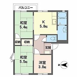 コスモハイツ1 3Kの間取図画像