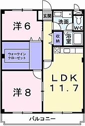 マリッチ今宿 2LDKの間取図画像