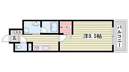 ビジュ・ドゥ・メール 1Kの間取図画像