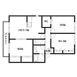 ライブタウンシカマ阿成B 3LDKの間取図画像