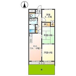 ツイン・ステージ2 3DKの間取図画像