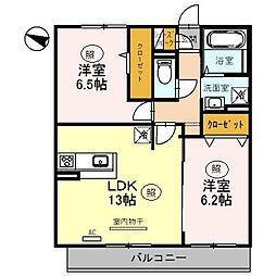 ラ・ファビュラス 2LDKの間取図画像