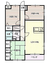 カサグランデ東延末 3LDKの間取図画像
