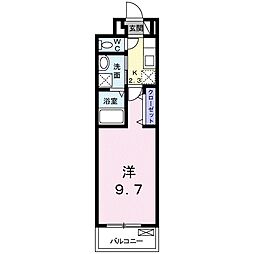 アリュール 1Kの間取図画像