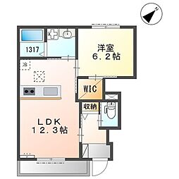 グレーシア 1LDKの間取図画像
