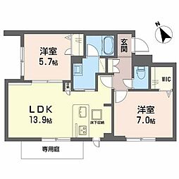 シャーメゾンCrea南今宿 2LDKの間取図画像