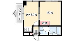サンパレス21姫路 1DKの間取図画像
