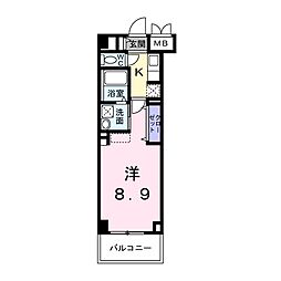 ザベース東姫路 1Kの間取図画像