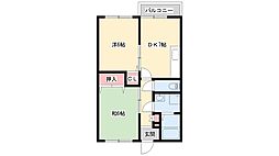 エストハイツ 2DKの間取図画像