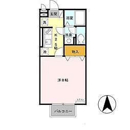 グランエスト 1Kの間取図画像