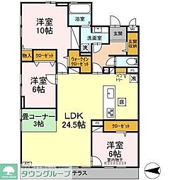 ルミエール大和東 3LDKの間取図画像