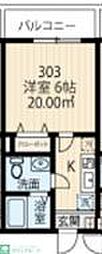 ラフィーネ鶴ヶ峰 1Kの間取図画像