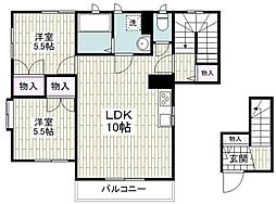 サンレットル 2LDKの間取図画像