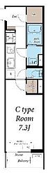 リブリ・大和南 1Kの間取図画像