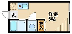 プライムテラス小田急相模原1-A ワンルームの間取図画像