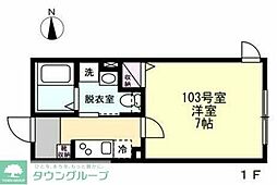 アパート 1Kの間取図画像