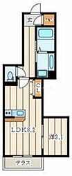 クリサンテーモ大和 1LDKの間取図画像