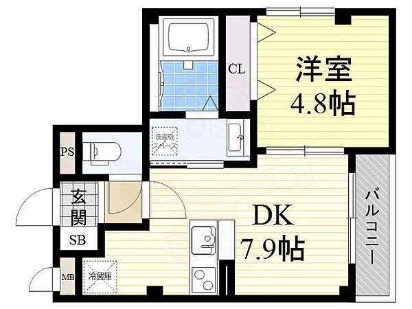 SHO ｜大阪府堺市堺区大町東２丁(賃貸マンション1LDK・3階・33.56㎡)の写真 その2