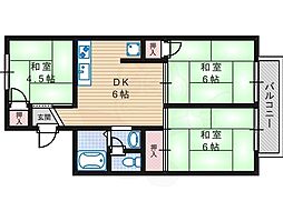 山本ハイツ 3DKの間取図画像