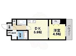 ARCA堺綾之町 1DKの間取図画像