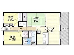 東急ドエルアルス堺フェニックス 3LDKの間取図画像