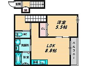 グランディール エタニティ  ｜ 大阪府東大阪市若江本町1丁目3-9（賃貸アパート1LDK・2階・36.00㎡） その2