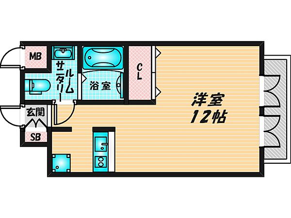 画像2:シンプルな単身さん向きのマンションです。 