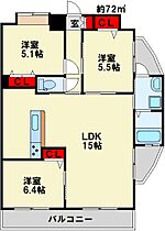 福岡県北九州市小倉北区大手町（賃貸マンション3LDK・8階・72.00㎡） その2