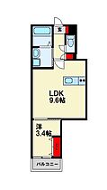 ヴィアンジュ中原東 206 ｜ 福岡県北九州市戸畑区中原東２丁目8-（賃貸マンション1LDK・2階・33.10㎡） その2